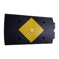 鸣固 橡塑减速带汽车限速垄加厚斜坡缓冲带公路道路面坡道5个厚回型款减速带500*350*50