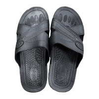 鸣固 静电拖鞋 SPU一体无尘鞋 黑色交叉无标拖 44码 MG-ZB-9944