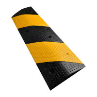 鸣固 橡胶减速带加厚斜坡缓冲6个厚波点1000*300*55mm