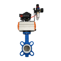 鸣固气动四氟对夹蝶阀  D671FP-16Q DN125带三联件