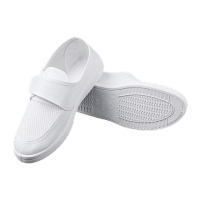 鸣固 防静电鞋 电子工厂男女款车间工作鞋 PU网孔白色41码 MG-ZB-9212