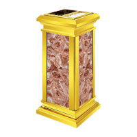 鸣固 不锈钢垃圾桶 商场酒店大堂烟灰垃圾桶电梯口立式果皮垃圾箱 上市咖啡-微晶版 上开 30*30*65cm