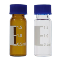 鸣固 1.5/2ml透明/棕色进样瓶 液相色谱玻璃样品瓶 取样顶空瓶 棕色带刻度(瓶加盖)预切盖 100个/盒