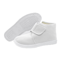 鸣固 防静电加绒保暖PVC底洁净无尘棉鞋工作鞋 白色高帮39码 MG-ZB-2692