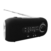 鸣固 SOS防灾应急太阳能手摇发电天气收音机 5LED手电筒4档变焦Type-C黑色