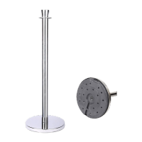 鸣固 酒店礼宾杆挂绳宾馆迎宾柱豪华不锈钢圆球隔离带警戒线 银行展厅一米线栏杆围栏护栏 银色皇冠头常规款