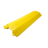 鸣固 PVC线槽减速带 护线压线板盖线板电缆保护槽板室外黄色-大一线槽1000*250*40
