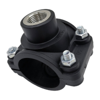 鸣固 三通钢内丝接口 PE管道快速抢修补漏 鞍座分水器水管增接口配件  PE50*1寸不锈钢内丝鞍座