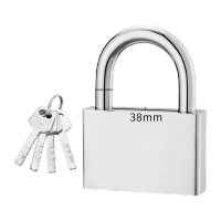 鸣固 仿不锈钢挂锁 短(不通开70MM)配4钥匙