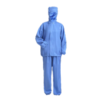 鸣固 连帽工作服套装 车间分体工作服 蓝色套装 M码 MG-ST-0017