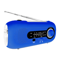 鸣固 SOS防灾应急太阳能手摇发电天气收音机 5LED手电筒4档变焦Type-C蓝色