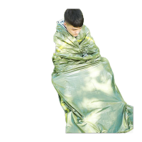 鸣固 户外应急保温救援睡袋野营求生救灾防寒隔热PE急救袋 军绿色213*91cm