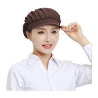 鸣固 防尘帽 防掉发防油烟防尘车间透气网无尘帽 咖啡色(半网款)MG-TB-1768