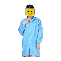 鸣固 无尘服 防静电衣 工作服 洁净服 防尘服 防护服 无尘服 条纹蓝色大褂 蓝色 XXL