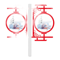 鸣固 安全警示 电线杆灯箱道旗 仿古发光灯杆灯箱DGX-11 可定制(请联系客服)