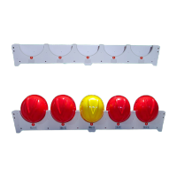 鸣固 挂墙存放头帽架摆放架车间壁挂式放置架工地展示架 5位安全帽架+送数字编号+送姓名牌