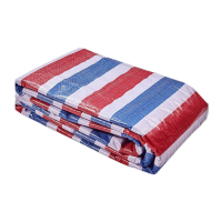 鸣固 彩条布防汛物资三色防水防晒防雨布户外遮阳装修防尘塑料油布雨棚篷布单膜 15*10米