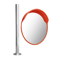 鸣固 足80室外广角镜+2米镀锌立杆 交通道路转弯镜凸面镜反光镜地下车库转角镜