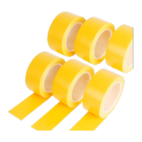 鸣固 PVC警示胶带 工厂仓库地标线地膜斑马线胶带定位线警戒线隔离带 黄色48mm*18m 6卷装