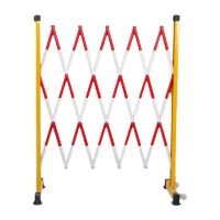 鸣固 玻璃钢管式绝缘伸缩围栏 电力施工警戒围网安全防护栏 1.2m*2.5m 红白款