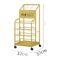 鸣固 雨伞收纳架大容量 店大堂教室售楼部商用伞收纳架 无锁头伞架 小号金色 扎整齐 约放12把长伞24把短伞
