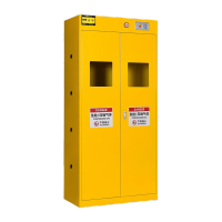 鸣固 气瓶柜安全柜防爆柜 黄色900*450*1900双瓶二代警报