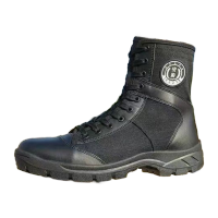 鸣固 安保鞋特勤春秋夏季超轻透气户外靴帆布工装靴 布面厚底款 45码