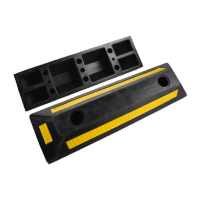 鸣固 橡胶停车位挡车器 车库限位器 车轮车位定位器止退器55欧型加横杠定位器-重型550*150*90