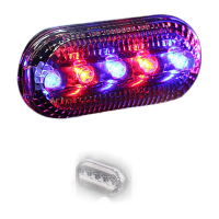 鸣固 红蓝爆闪肩灯 防水肩夹式LED闪光灯 交通骑行夜跑救援警示灯 五灯循环 KW466934