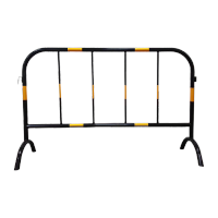 鸣固 镀锌铁马护栏交通道路隔离栏排队围栏[黄黑款]1.2*2米