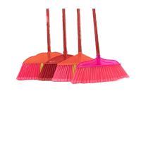 鸣固 ZJ6352开丝硬毛塑料扫把 橡胶除尘扫帚 清洁环卫笤帚 木柄+388冰丝不开丝扫把