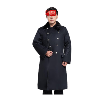 鸣固 长款防寒大衣 冬季黑色防水棉袄加厚保暖防寒服 均码 MG-ST-0420