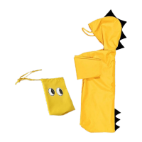 鸣固 儿童雨衣 幼儿园小宝宝小恐龙雨衣 卡通非一次雨衣 旅行户外儿童雨披 黄色 XL码
