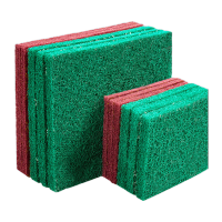 鸣固 工业百洁布 锅具灶具除锈布拉丝布除锈布抛光布抹布清洁布 15*10厘米 红色 10个装CW096083