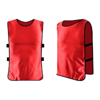 鸣固 对抗服 足球篮球训练背心分队服广告活动背心分组拓展马甲定制成人码红色