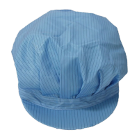 鸣固 防静电帽子 无尘帽车间工作帽劳保头套防灰帽 小工帽蓝色 10个起订 KS616344
