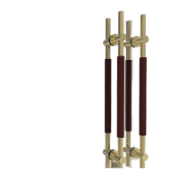 鸣固玻璃门把手保护套冬季扶手门拉手门把保护套防磕碰皮绒两用咖啡色欢迎光临60*13cm/对