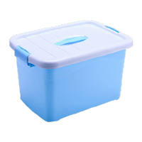 鸣固 收纳箱 塑料大号储物箱周转箱 搬家装行李整理箱 衣物收纳盒 北欧蓝常规8L:28*21*17cm