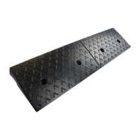 鸣固 马路牙子台阶垫 斜坡垫板 橡胶塑料路沿坡汽车台阶上坡 垫橡胶定位器 100*25*6cm全黑色橡胶路沿坡