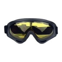 鸣固 防风眼镜 骑行滑雪护目镜防飞溅劳保防护透明防尘工业防风镜 黑色框 黄色镜片 CS860860