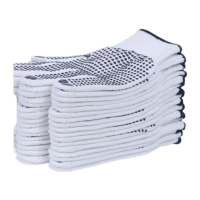 鸣固 劳保点塑手套 加厚耐磨涂胶手套防滑点胶白线棉线手套尼龙PVC点塑 司机搬运线手套 900点胶手套12双