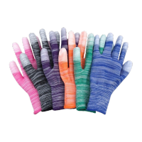 鸣固 薄款PU涂指手套十三针尼龙手套防滑耐磨贴手无尘车间劳保手套 12双 混色