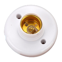 鸣固 E27螺口圆形灯座 楼道插座墙壁工程平灯头平灯座 明装115mmPP内胆 ZL5037