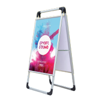 鸣固 手提海报架 铝合金海报架广告牌立式落地式宣传展板架子展示架 双面架60*90 KS685524