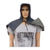 鸣固鸣固防尘帽牛仔布工作帽披肩帽防护头套耐磨耐脏防尘帽风帽系带款 CS214157