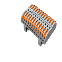 鸣固 导轨式快速接线端子排 电线接线器插拔式连接器快速接头 导轨式20进20出 MGL2023 CS491020