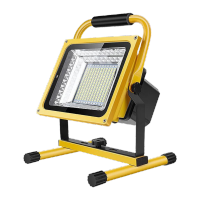 鸣固 工程警示灯 充电式LED强光投光灯户外工地工厂停电警示照明灯 238灯珠800W(16-58小时)+数码电量显示
