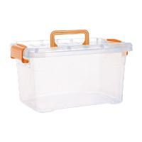 鸣固 收纳箱 塑料大号储物箱周转箱 透明款常规8L 28*21*17cm