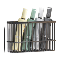 鸣固 雨伞架 磁吸雨具收纳架置物挂伞 挂壁式 黑色小号[粘贴款] 25.5*7.5*15cm CS909596