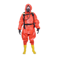 鸣固 韧泰轻型防化服 消防连体半封闭耐酸碱二级防护服 防化学防化服 红色L码 CS073075